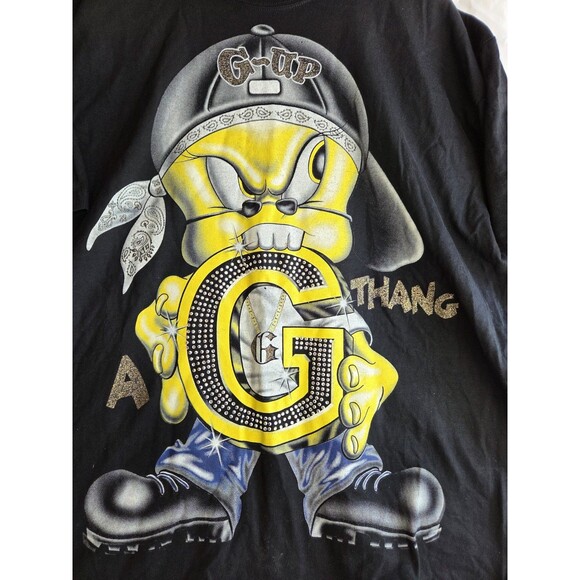 Looney Tunes TWEETY BIRD Hip Hop G THANG Oversized Baggy T-SHIRT Bling MENS M - Picture 5 of 8